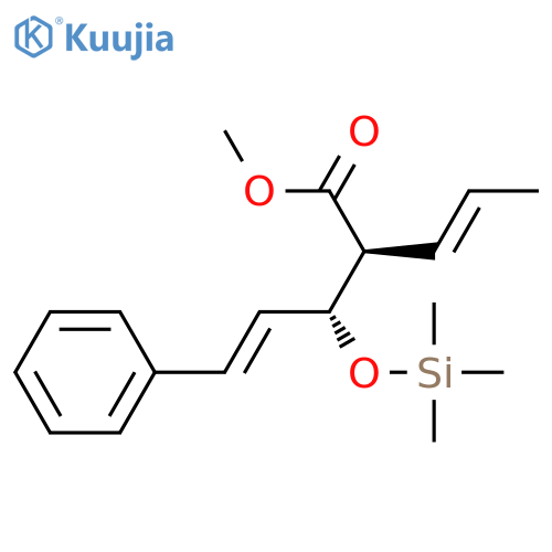 3-Pentenoic acid,  2-[(1R,2E)-3-phenyl-1-[(trimethylsilyl)oxy]-2-propenyl]-, methyl ester,  (2S,3E)- structure