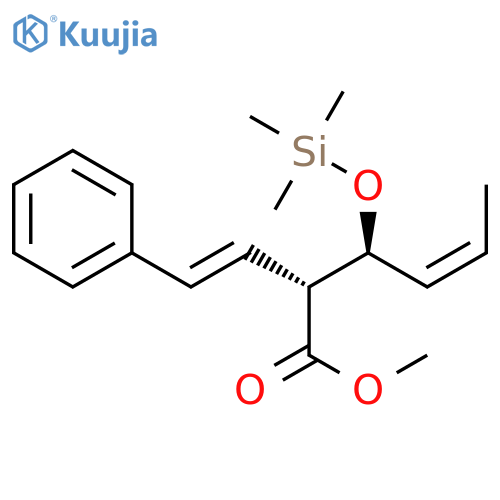 4-Hexenoic acid, 2-[(1E)-2-phenylethenyl]-3-[(trimethylsilyl)oxy]-, methylester, (2R,3S,4Z)- structure