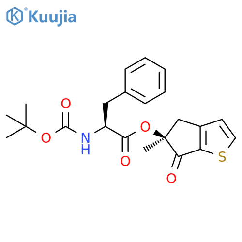 L-Phenylalanine, N-[(1,1-dimethylethoxy)carbonyl]-, (5S)-5,6-dihydro-5-methyl-6-oxo-4H-cyclopenta[b]thien-5-yl ester (9CI) structure