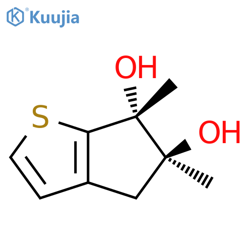 4H-Cyclopenta[b]thiophene-5,6-diol, 5,6-dihydro-5,6-dimethyl-, (5S,6R)- structure