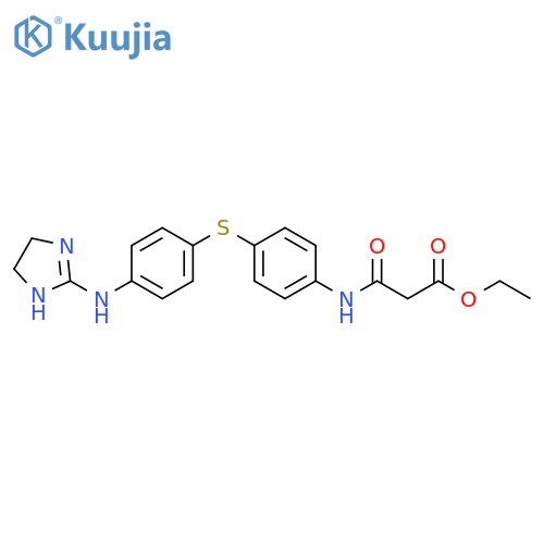 Propanoic acid, 3-[[4-[[4-[(4,5-dihydro-1H-imidazol-2-yl)amino]phenyl]thio]phenyl]amino]-3-oxo-, ethyl ester structure