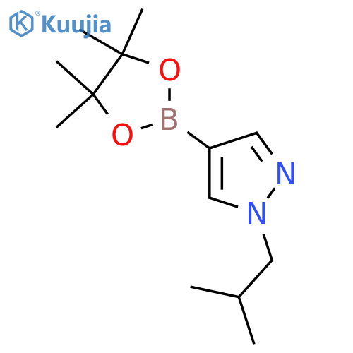 1-(2-methylpropyl)-4-(tetramethyl-1,3,2-dioxaborolan-2-yl)-1H-pyrazole structure