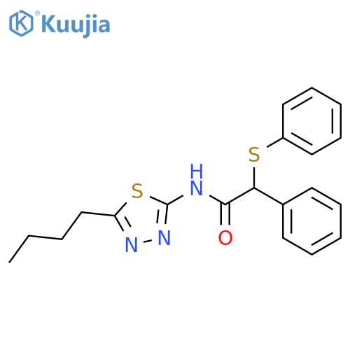 N-(5-butyl-1,3,4-thiadiazol-2-yl)-2-phenyl-2-(phenylsulfanyl)acetamide structure