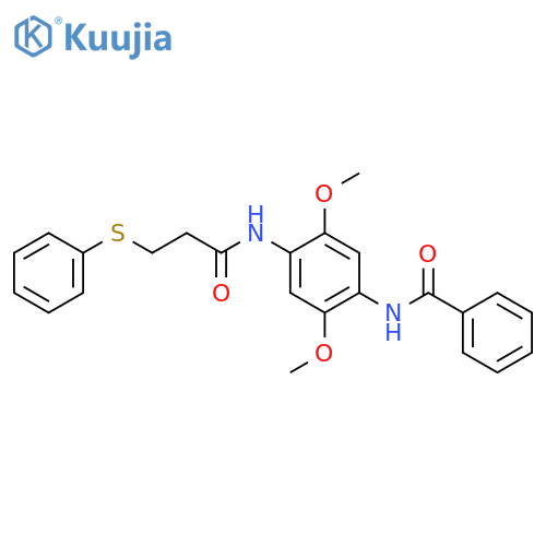 N-(2,5-dimethoxy-4-{[3-(phenylsulfanyl)propanoyl]amino}phenyl)benzamide structure