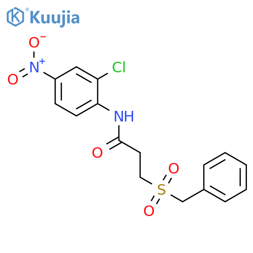 3-(benzylsulfonyl)-N-(2-chloro-4-nitrophenyl)propanamide structure
