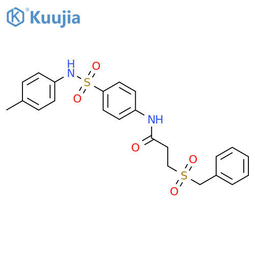 3-(benzylsulfonyl)-N-(4-{[(4-methylphenyl)amino]sulfonyl}phenyl)propanamide structure