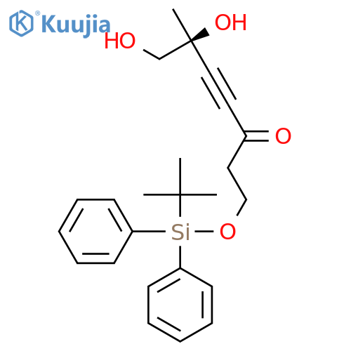 4-Heptyn-3-one,1-[[(1,1-dimethylethyl)diphenylsilyl]oxy]-6,7-dihydroxy-6-methyl-, (6S)- structure