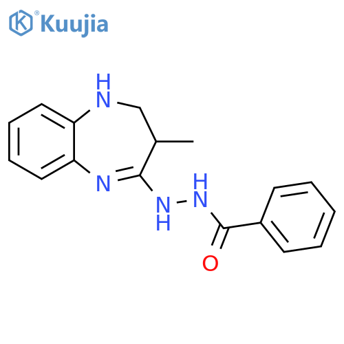 Benzoic acid, 2-(2,3-dihydro-3-methyl-1H-1,5-benzodiazepin-4-yl)hydrazide structure