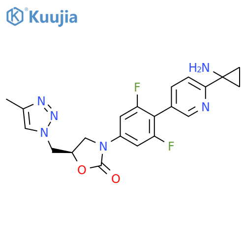 2-Oxazolidinone,3-[4-[6-(1-aminocyclopropyl)-3-pyridinyl]-3,5-difluorophenyl]-5-[(4-methyl-1H-1,2,3-triazol-1-yl)methyl]-, (5R)- structure