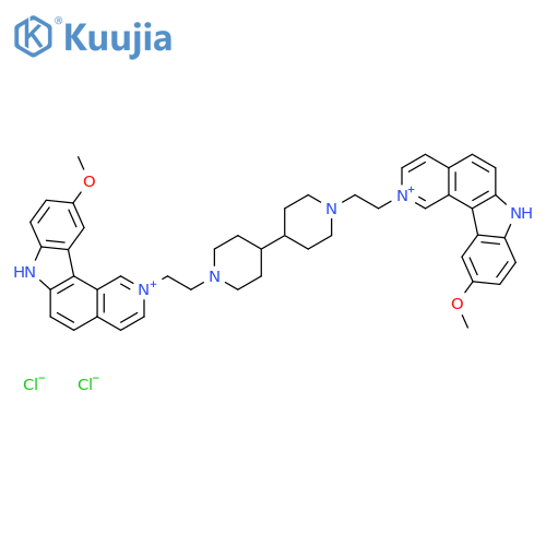 7H-Pyrido[4,3-c]carbazolium,2,2'-([4,4'-bipiperidine]-1,1'-diyldi-2,1-ethanediyl)bis[10-methoxy- structure