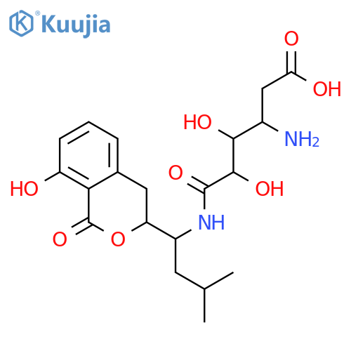 3-Amino-4,5-dihydroxy-6-[[1-(8-hydroxy-1-oxo-3,4-dihydroisochromen-3-yl)-3-methylbutyl]amino]-6-oxohexanoic acid structure