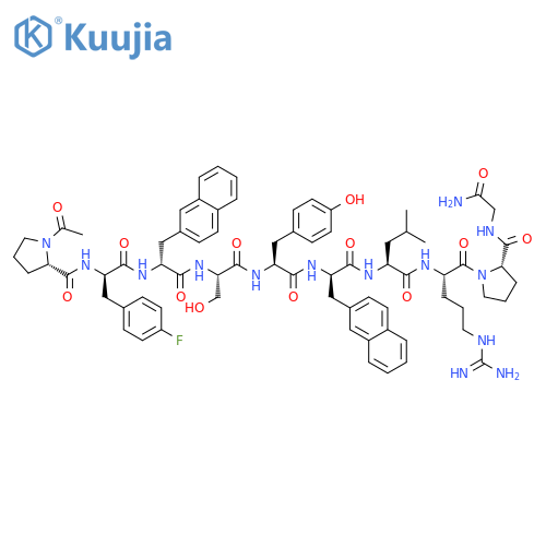Glycinamide, 1-acetyl-L-prolyl-4-fluoro-D-phenylalanyl-3-(2-naphthalenyl)-D-alanyl-L-seryl-L-tyrosyl-3-(2-naphthalenyl)-D-alanyl-L-leucyl-L-arginyl-L-prolyl- (9CI) structure