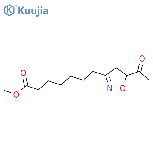 Methyl 7-(5-acetyl-4,5-dihydro-1,2-oxazol-3-yl)heptanoate structure