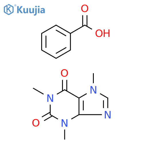 sodium 1,3,7-trimethyl-2,3,6,7-tetrahydro-1H-purine-2,6-dione benzoate structure
