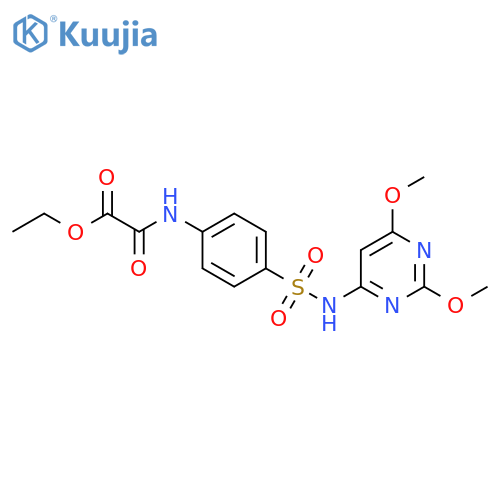 Acetic acid,[[4-[[(2,6-dimethoxy-4-pyrimidinyl)amino]sulfonyl]phenyl]amino]oxo-,ethyl ester structure