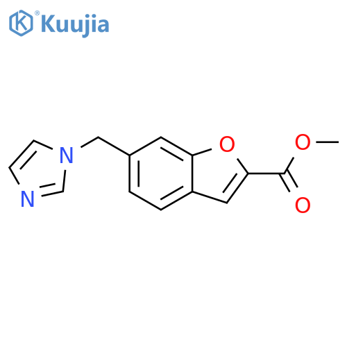 2-Benzofurancarboxylic acid, 6-(1H-imidazol-1-ylmethyl)-, methyl ester structure