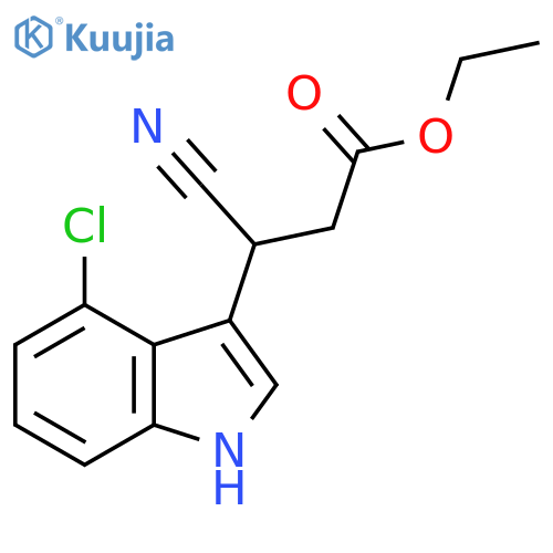ethyl 3-(4-chloro-1H-indol-3-yl)-3-cyanopropanoate structure