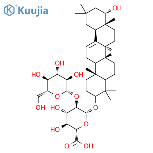(5xi,9xi,18alpha,22alpha)-22-hydroxyolean-12-en-3-yl 2-O-beta-D-glucopyranosyl-beta-D-glucopyranosiduronic acid structure