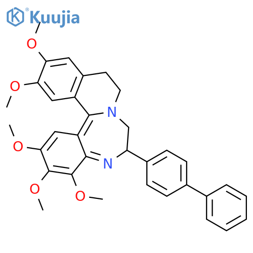 6-(4-Biphenylyl)-2,3,4,12,13-pentamethoxy-9,10-dihydro-7H-isoquino(2,1-d)(1,4)benzodiazepine structure