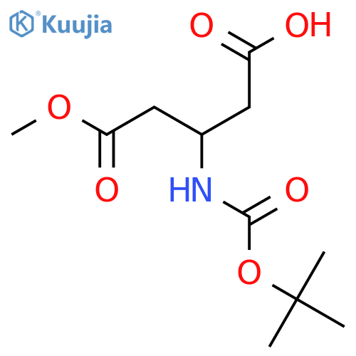 (3S)-3-{(tert-butoxy)carbonylamino}-5-methoxy-5-oxopentanoic acid structure