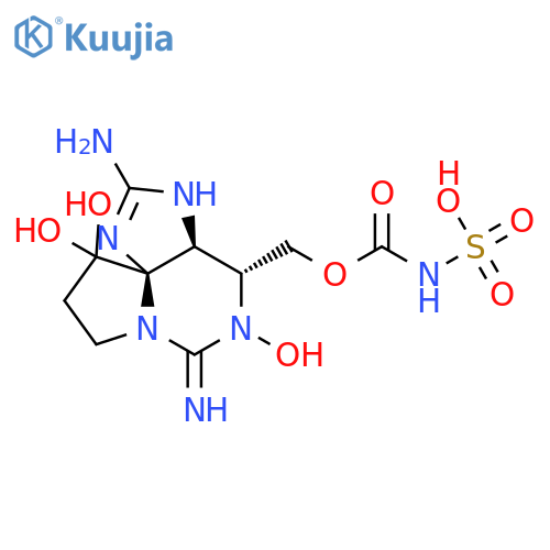 Carbamic acid,N-sulfo-,C-[[(3aS,4R,10aS)-2-amino-3a,4,5,6,9,10-hexahydro-5,10,10-trihydroxy-6-imino-1H,8H-pyrrolo[1,2-c]purin-4-yl]methyl]ester structure