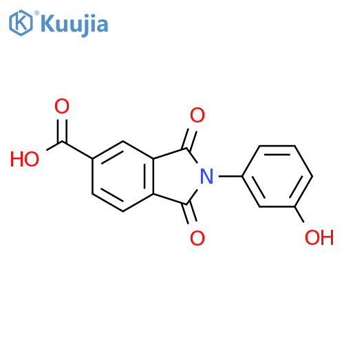 2-(3-hydroxyphenyl)-1,3-dioxo-2,3-dihydro-1H-isoindole-5-carboxylic acid structure