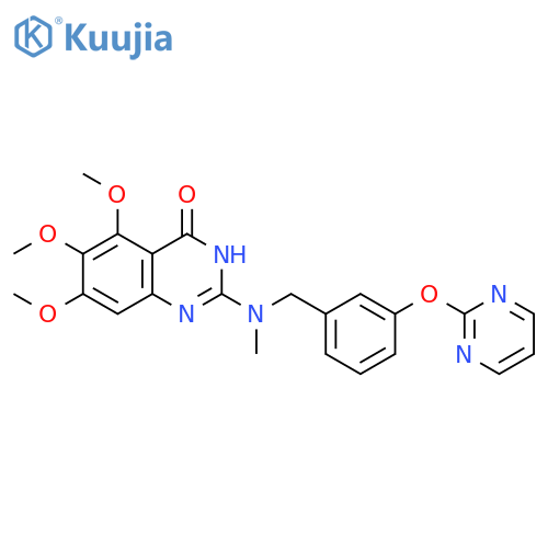 4(3H)-Quinazolinone, 5,6,7-trimethoxy-2-[methyl[[3-(2-pyrimidinyloxy)phenyl]methyl]amino]- structure