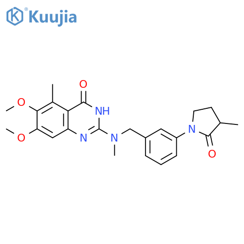 4(1H)-Quinazolinone,6,7-dimethoxy-5-methyl-2-[methyl[[3-(3-methyl-2-oxo-1-pyrrolidinyl)phenyl]methyl]amino]- structure