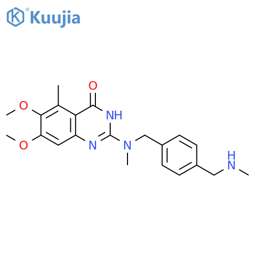 4(1H)-Quinazolinone,6,7-dimethoxy-5-methyl-2-[methyl[[4-[(methylamino)methyl]phenyl]methyl]amino]- structure