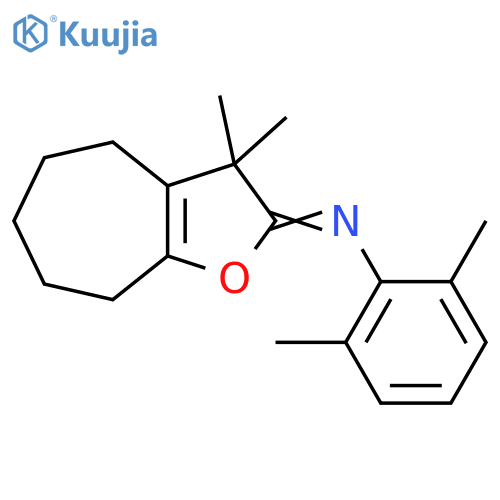 Benzenamine, N-(3,4,5,6,7,8-hexahydro-3,3-dimethyl-2H-cyclohepta[b]furan-2-ylidene)-2,6-dimethyl- structure