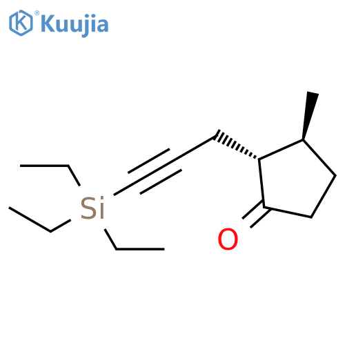 Cyclopentanone, 3-methyl-2-[3-(triethylsilyl)-2-propynyl]-, (2R,3S)-rel- structure