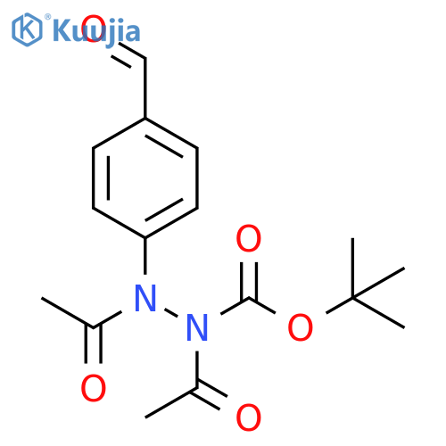 Hydrazinecarboxylic acid, 1,2-diacetyl-2-(4-formylphenyl)-,1,1-dimethylethyl ester structure