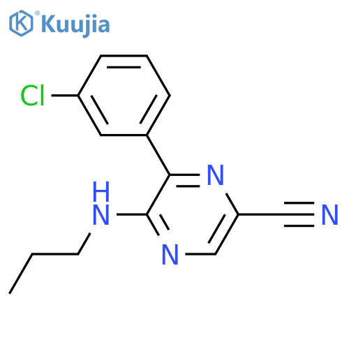 PYRAZINECARBONITRILE, 6-(3-CHLOROPHENYL)-5-(PROPYLAMINO)- structure