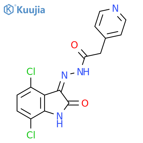 4-Pyridineacetic acid, (2Z)-(4,7-dichloro-1,2-dihydro-2-oxo-3H-indol-3-ylidene)hydrazide (9CI) structure