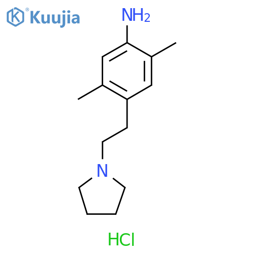 Benzenamine, 2,5-dimethyl-4-[2-(1-pyrrolidinyl)ethyl]-, dihydrochloride structure