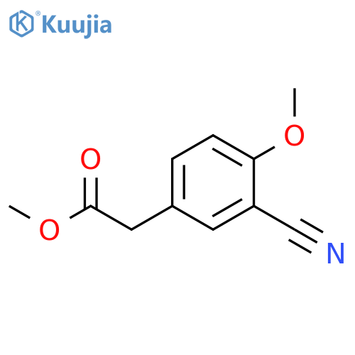Benzeneacetic acid, 3-cyano-4-methoxy-, methyl ester structure