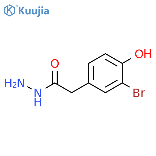 Benzeneacetic acid, 3-bromo-4-hydroxy-, hydrazide structure