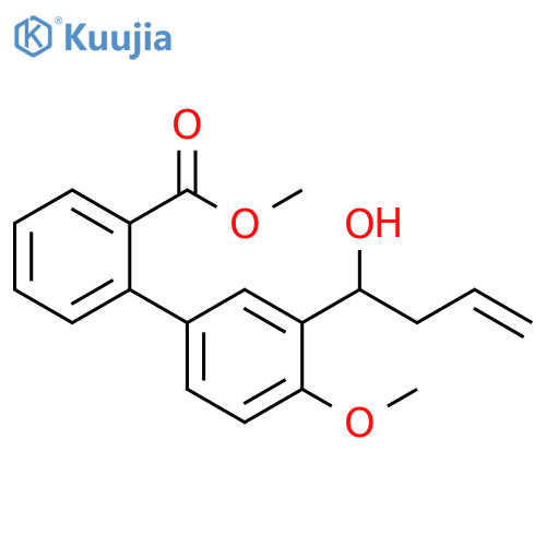 [1,1'-Biphenyl]-2-carboxylic acid, 3'-(1-hydroxy-3-butenyl)-4'-methoxy-,methyl ester structure