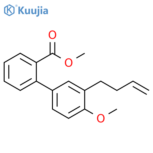 [1,1'-Biphenyl]-2-carboxylic acid, 3'-(3-buten-1-yl)-4'-methoxy-, methyl ester structure