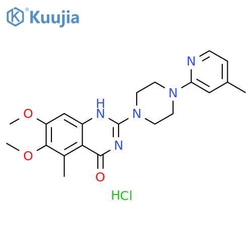 4(3H)-Quinazolinone, 6,7-dimethoxy-5-methyl-2-[4-(4-methyl-2-pyridinyl)-1-piperazinyl]-, hydrochloride (1:) structure