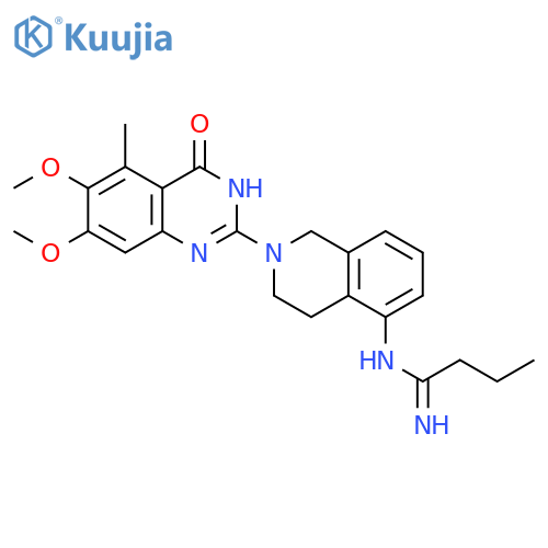 Butanimidamide, N-[2-(3,4-dihydro-6,7-dimethoxy-5-methyl-4-oxo-2-quinazolinyl)-1,2,3,4-tetrahydro-5-isoquinolinyl]- structure