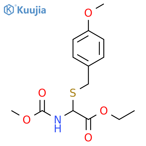 Acetic acid, [(methoxycarbonyl)amino][[(4-methoxyphenyl)methyl]thio]-,ethyl ester structure