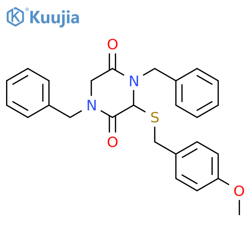 2,5-Piperazinedione, 3-[[(4-methoxyphenyl)methyl]thio]-1,4-bis(phenylmethyl)- structure