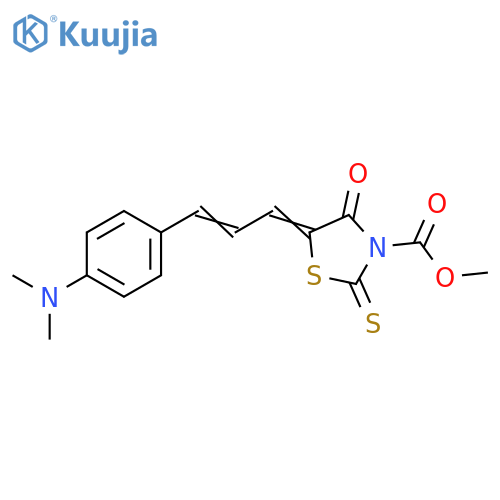 3-Thiazolidinecarboxylic acid, 5-[3-[4-(dimethylamino)phenyl]-2-propen-1-ylidene]-4-oxo-2-thioxo-, methyl ester structure