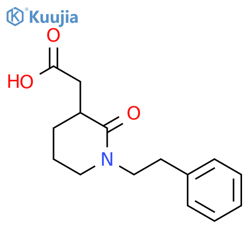 3-Piperidineacetic acid, 2-oxo-1-(2-phenylethyl)- structure