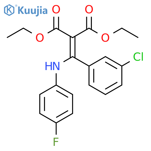 Propanedioic acid, [(3-chlorophenyl)[(4-fluorophenyl)amino]methylene]-,diethyl ester structure