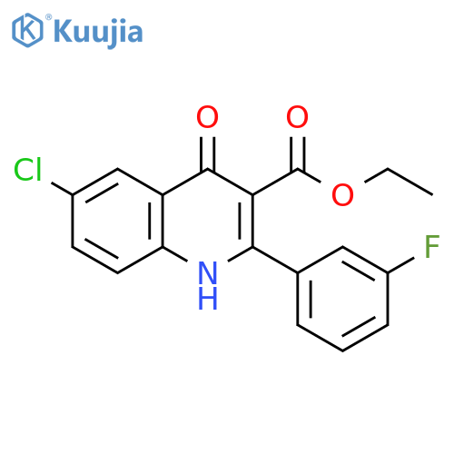 3-Quinolinecarboxylic acid, 6-chloro-2-(3-fluorophenyl)-1,4-dihydro-4-oxo-, ethyl ester structure