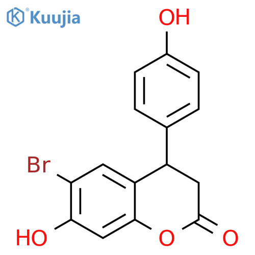 2H-1-Benzopyran-2-one, 6-bromo-3,4-dihydro-7-hydroxy-4-(4-hydroxyphenyl)- structure