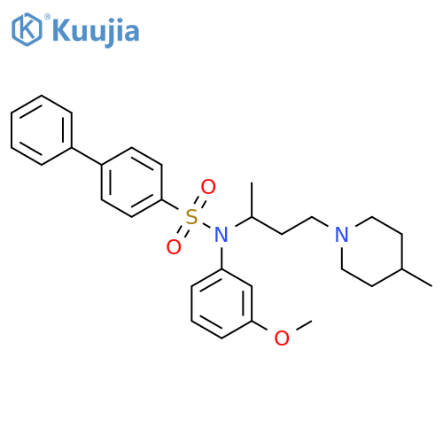 [1,1'-Biphenyl]-4-sulfonamide, N-(3-methoxyphenyl)-N-[1-methyl-3-(4-methyl-1-piperidinyl)propyl]- structure