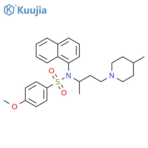 Benzenesulfonamide,4-methoxy-N-[1-methyl-3-(4-methyl-1-piperidinyl)propyl]-N-1-naphthalenyl- structure